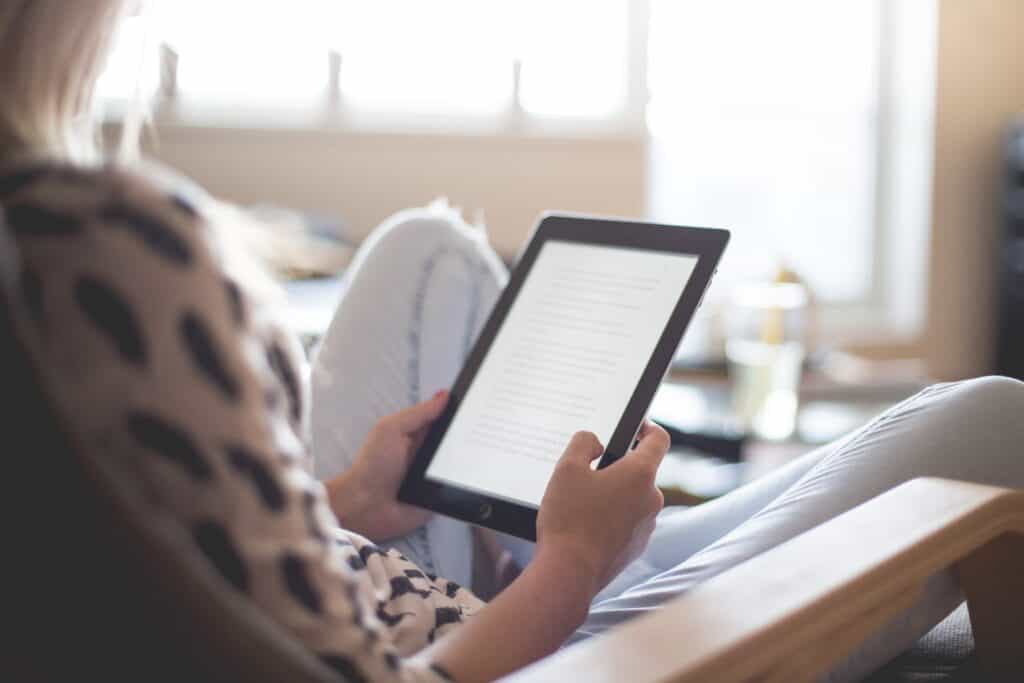 woman using a tablet