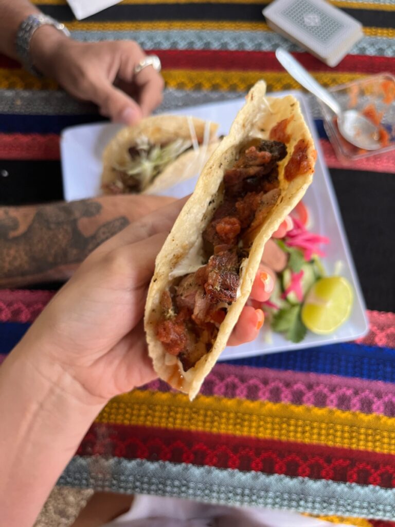 a quesadilla at El Rincon de la Tia in Tulum