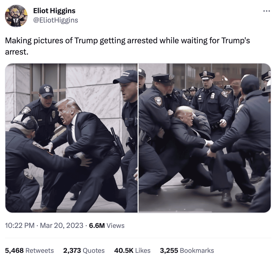 deepfake of Donald Trump arrested