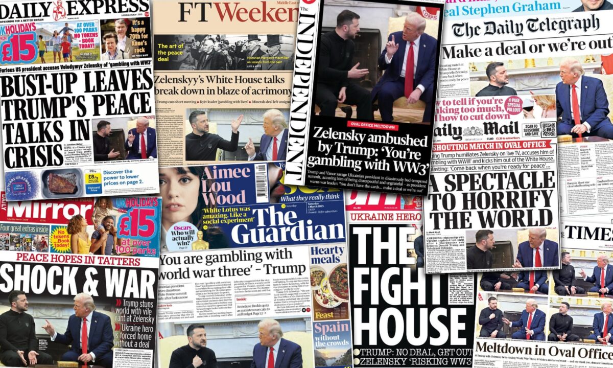 cover magazines shocked by Trump's meeting with Zelensky and fears of World War III