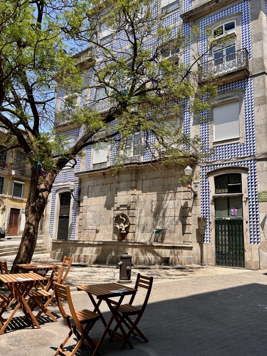a historical tiled house in Porto