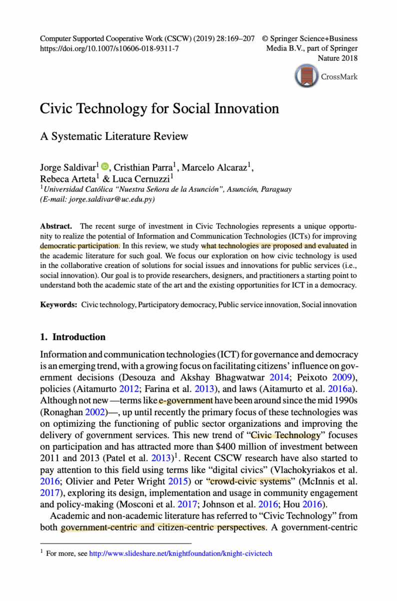 Civic Technology for Social Innovation A Systematic Literature Review