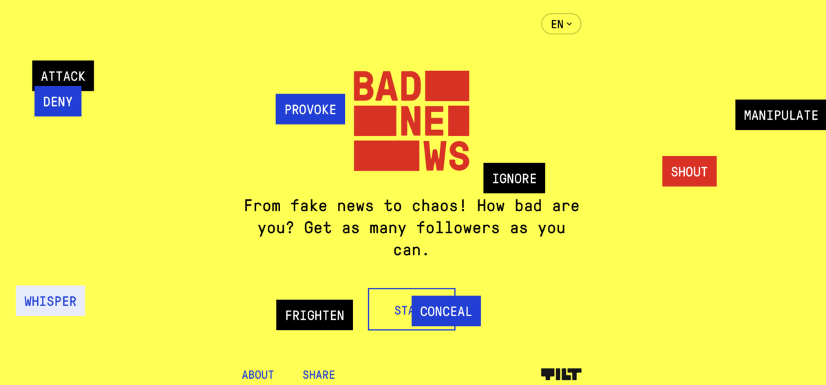 The goal of the game is to expose the tactics and manipulation techniques that are used to mislead people and build up a following.