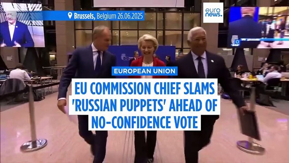 Ursula von der Leyen slams 'Russian puppets' as MEPs debate motion to topple her presidency